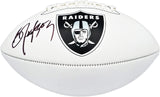 Bo Jackson Autographed Oakland Raiders White Logo Football Beckett BAS Witness Stock #239857