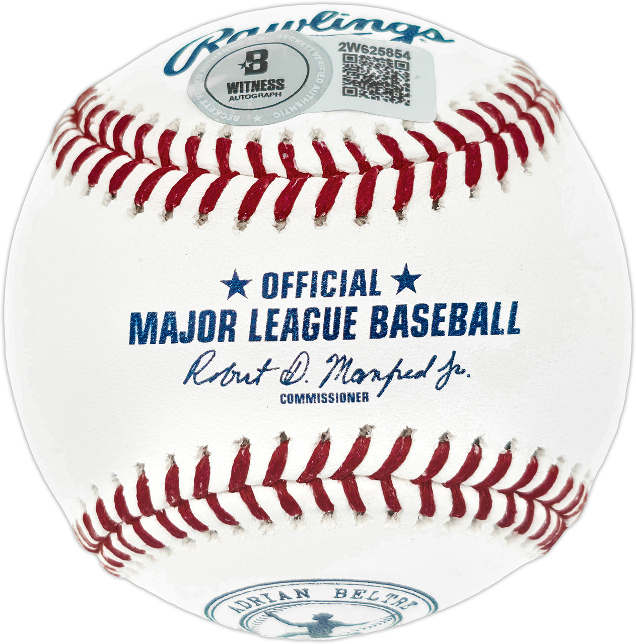 Adrian Beltre Autographed Official 3000th Hit Logo MLB Baseball Texas Rangers Beckett BAS Witness Stock #239817