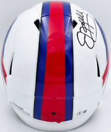 Jim Kelly Autographed Buffalo Bills 2011-20 Throwback White Full Size Replica Helmet Beckett BAS Witness Stock #241389