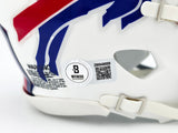 Jim Kelly Autographed Buffalo Bills 2011-20 Throwback White Speed Mini Helmet Beckett BAS Witness Stock #241392