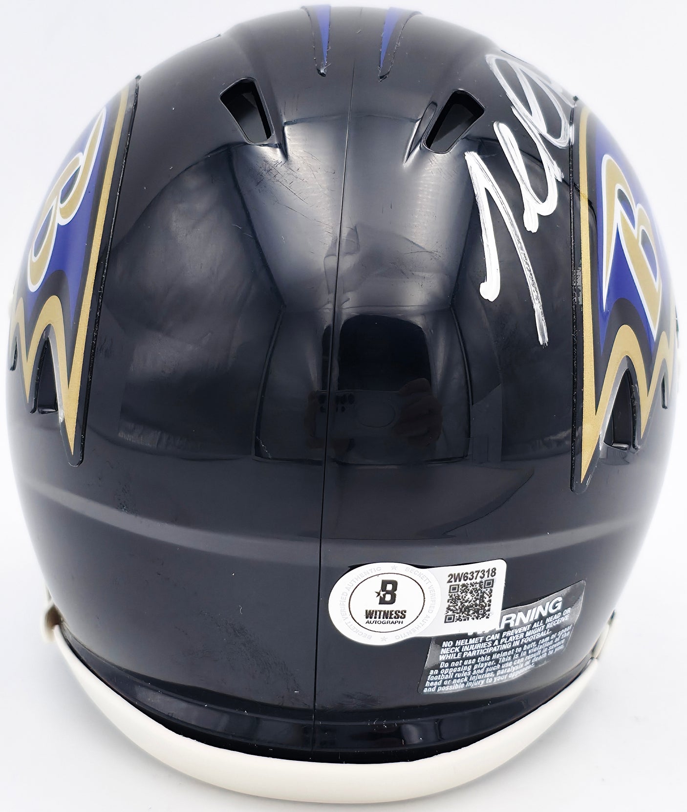 Terrell Suggs Autographed Baltimore Ravens Black Speed Mini Helmet Beckett BAS Witness Stock #241393