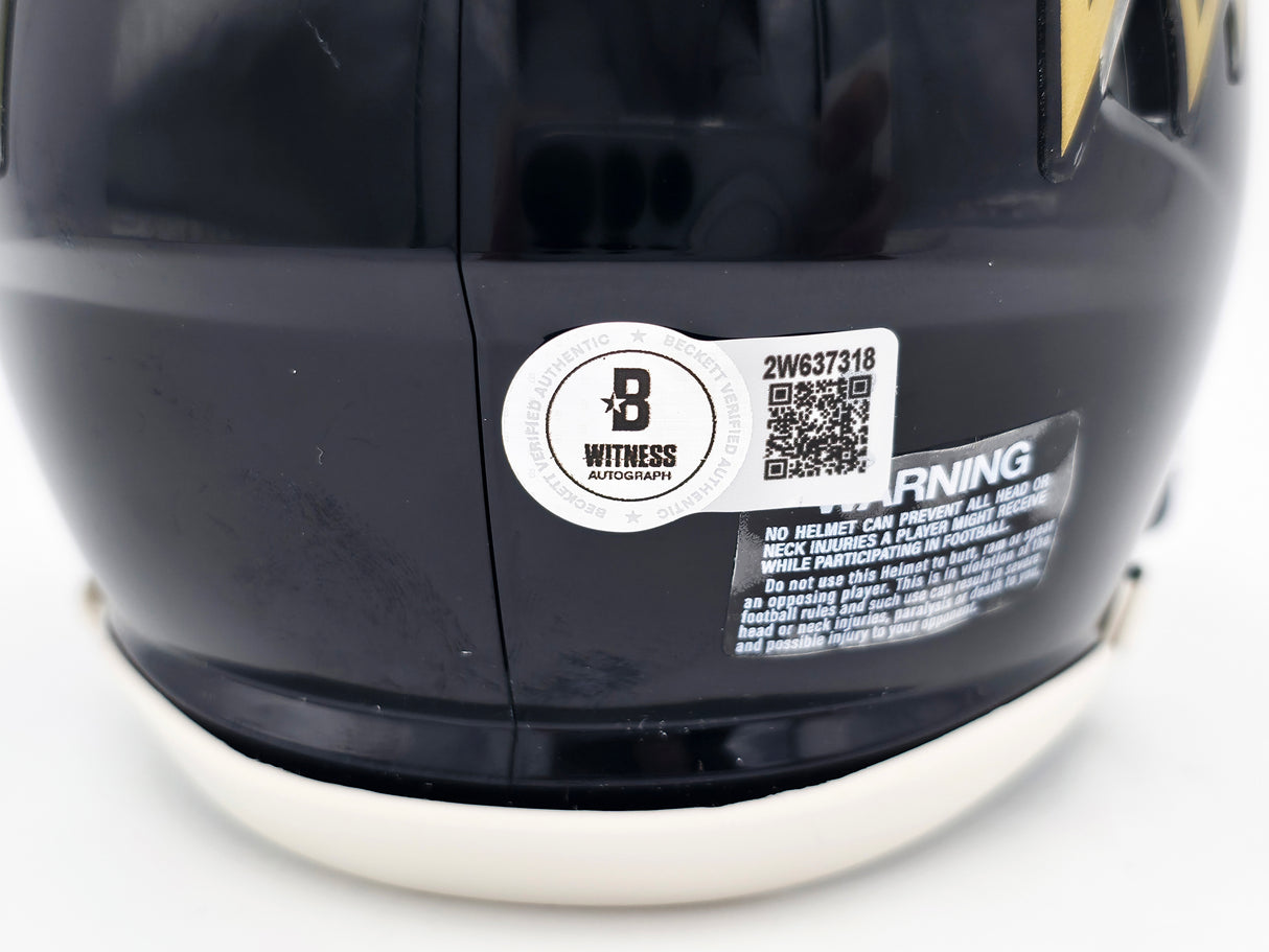 Terrell Suggs Autographed Baltimore Ravens Black Speed Mini Helmet Beckett BAS Witness Stock #241393