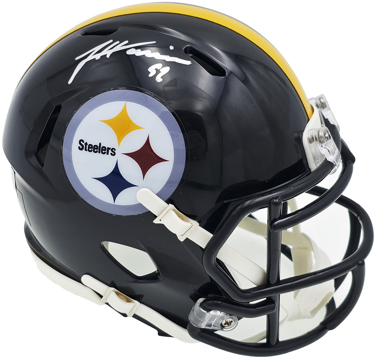 James Harrison Autographed Pittsburgh Steelers Black Speed Mini Helmet Beckett BAS Witness Stock #241383