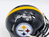 James Harrison Autographed Pittsburgh Steelers Black Speed Mini Helmet Beckett BAS Witness Stock #241383