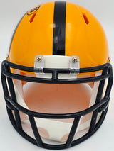 Hines Ward Autographed Pittsburgh Steelers Throwback Gold Speed Mini Helmet Beckett BAS Witness Stock #241387