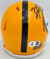 Hines Ward Autographed Pittsburgh Steelers Throwback Gold Speed Mini Helmet Beckett BAS Witness Stock #241387