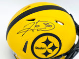 Hines Ward Autographed Pittsburgh Steelers Gold Rave Speed Mini Helmet Beckett BAS Witness Stock #241388