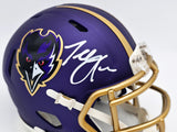 Terrell Suggs Autographed Baltimore Ravens 2024 Alt Purple Speed Mini Helmet JSA QR Stock #241394