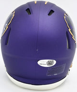 Terrell Suggs Autographed Baltimore Ravens 2024 Alt Purple Speed Mini Helmet JSA QR Stock #241394