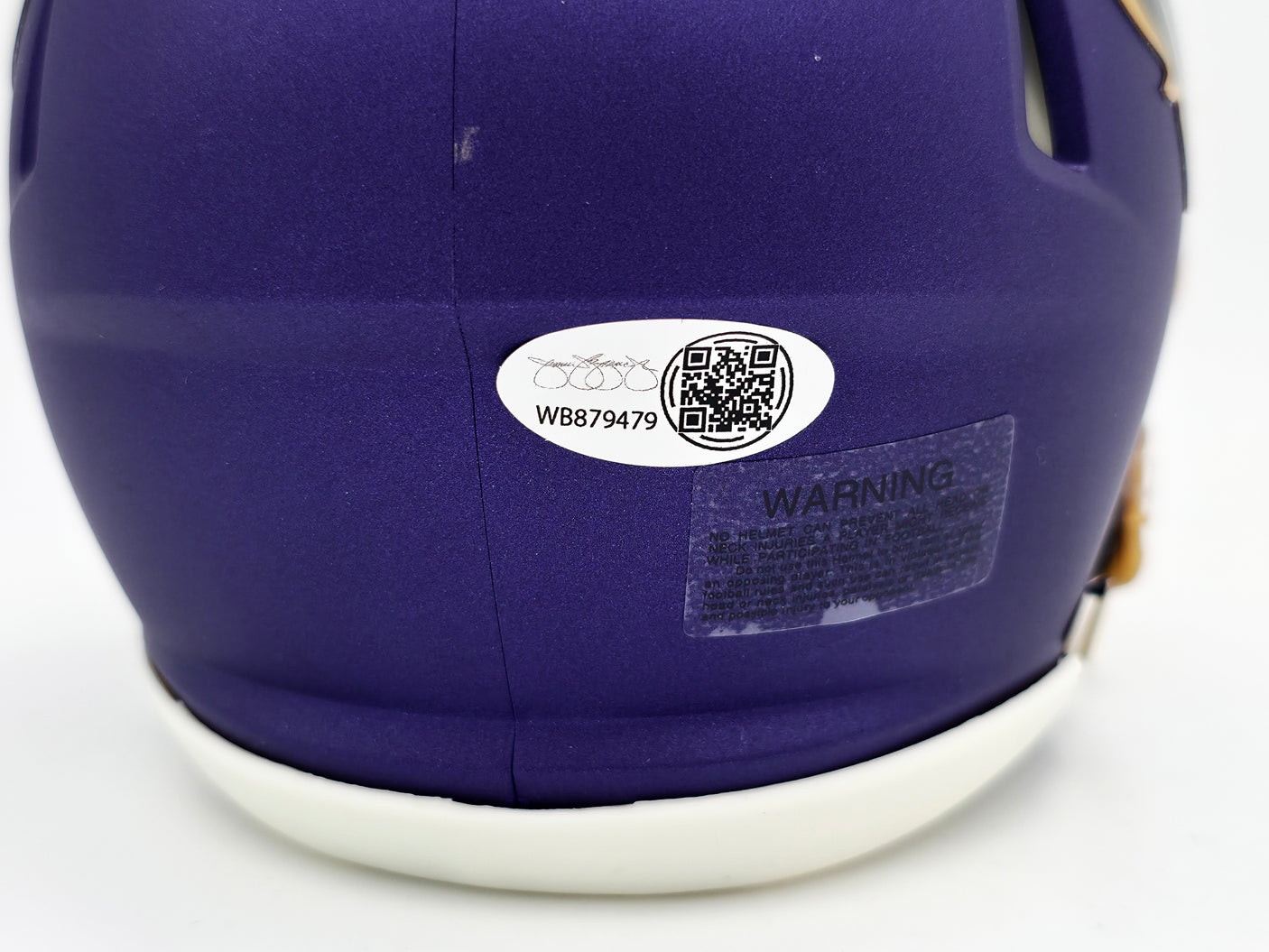 Terrell Suggs Autographed Baltimore Ravens 2024 Alt Purple Speed Mini Helmet JSA QR Stock #241394