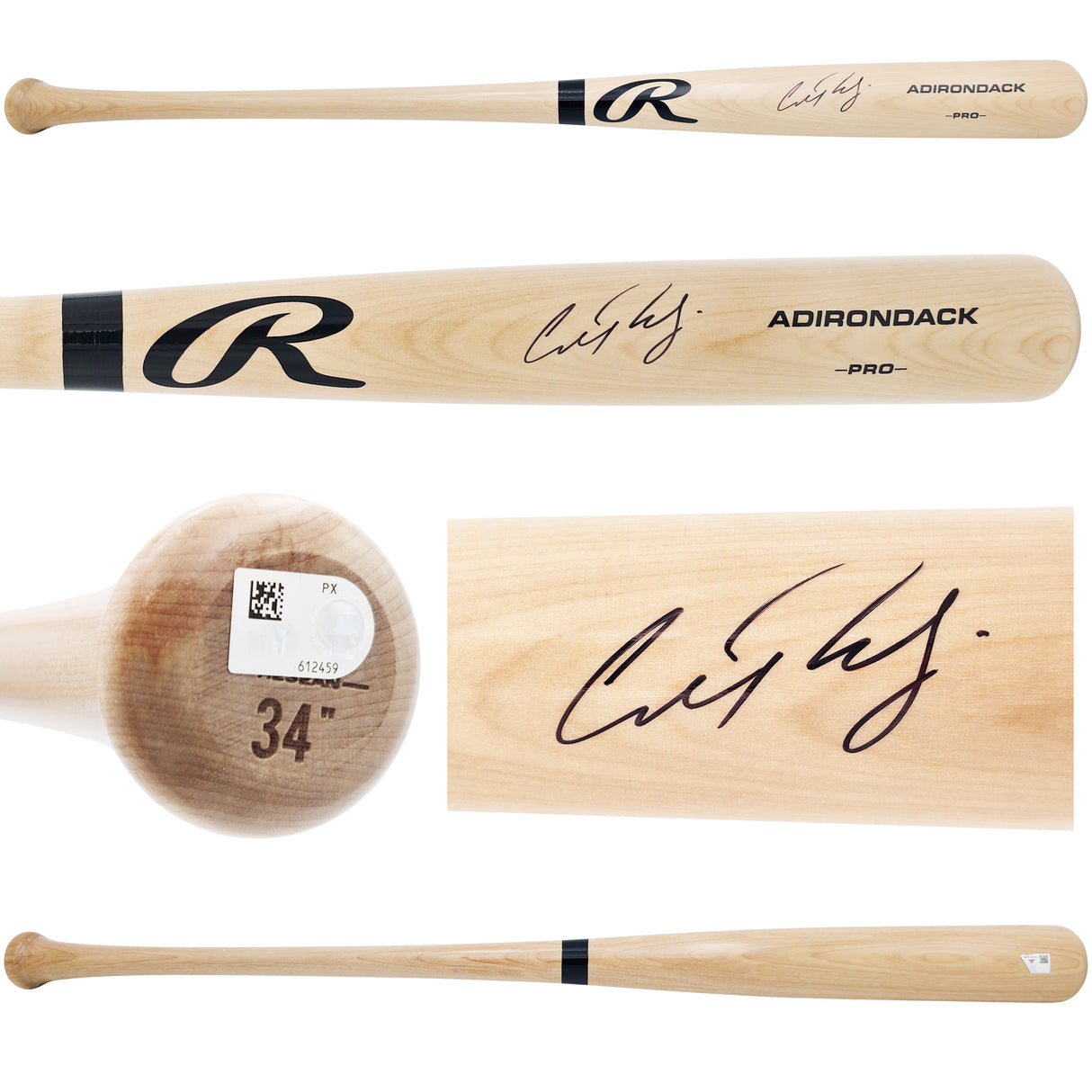 Cal Raleigh Autographed Blonde Rawlings Pro Baseball Bat Seattle Mariners Fanatics & MLB Holo Stock #241376