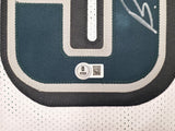 Philadelphia Eagles Brandon Graham Autographed White Super Bowl Stats Jersey Beckett BAS Witness Stock #239892