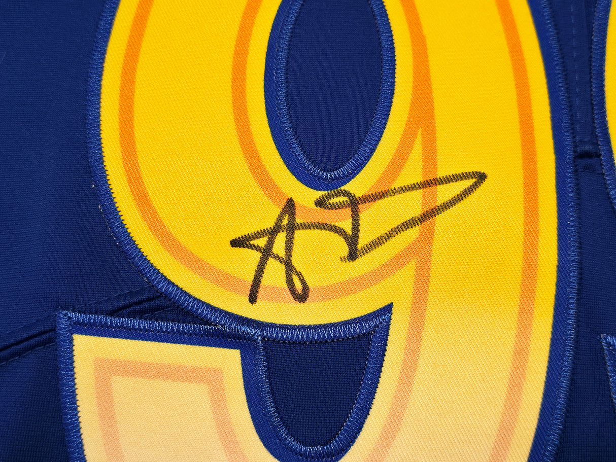 Los Angeles Rams Aaron Donald Autographed Blue Nike On Field Jersey Size L Beckett BAS Witness Stock #241360