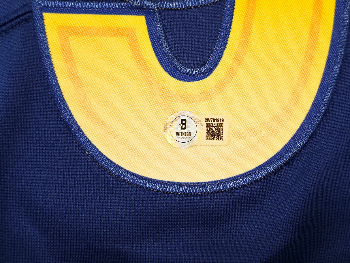 Los Angeles Rams Aaron Donald Autographed Blue Nike On Field Jersey Size L Beckett BAS Witness Stock #241360