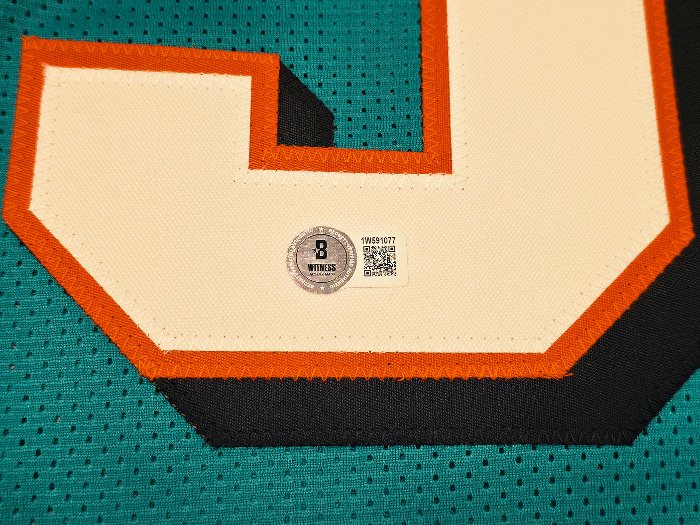 Miami Dolphins Jason Taylor Autographed Teal Jersey Beckett BAS Witness Stock #239803