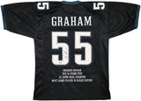 Philadelphia Eagles Brandon Graham Autographed Black Super Bowl Stats Jersey Beckett BAS Witness Stock #239891