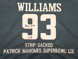 Philadelphia Eagles Brandon Graham & Milton Williams Autographed Green Super Bowl Stats Jersey Strip Sack Champions Beckett BAS Witness Stock #239890