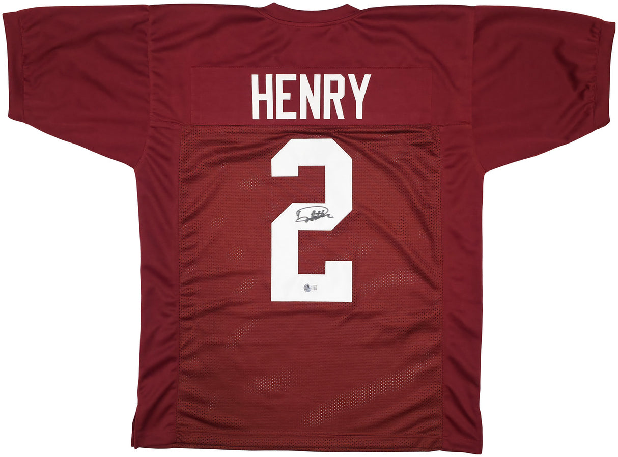 Alabama Crimson Tide Derrick Henry Autographed Maroon Jersey Beckett BAS Witness Stock #239853