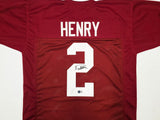 Alabama Crimson Tide Derrick Henry Autographed Maroon Jersey Beckett BAS Witness Stock #239853
