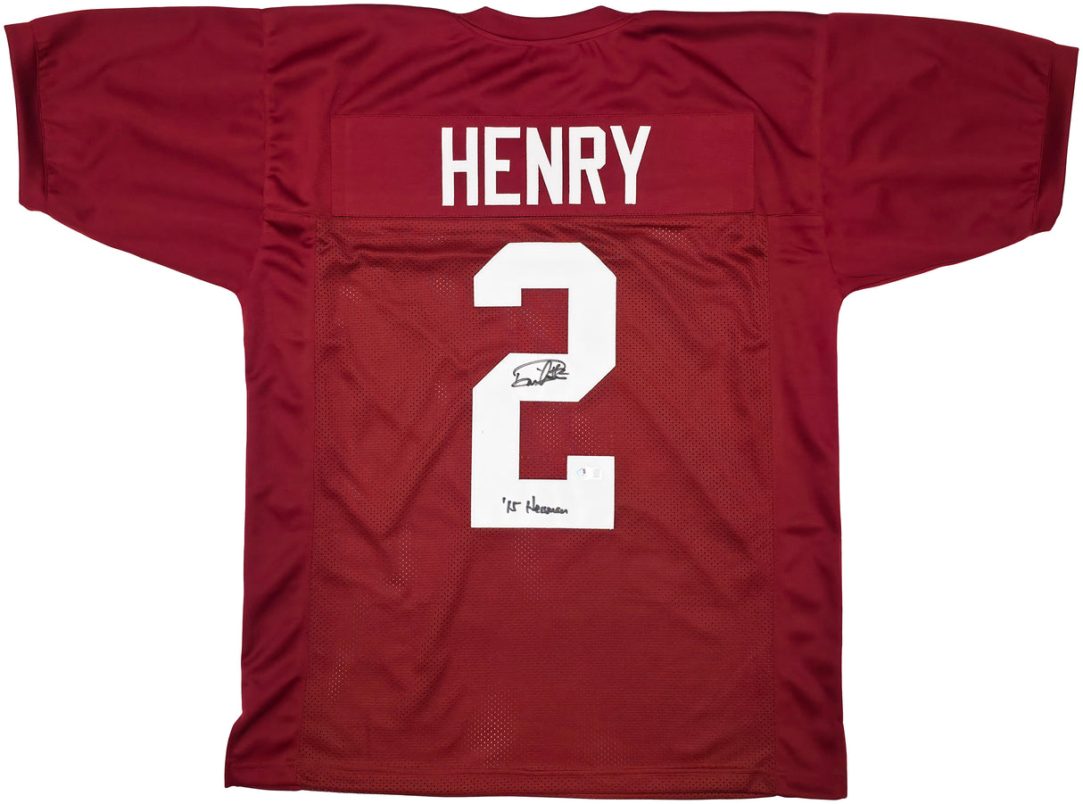 Alabama Crimson Tide Derrick Henry Autographed Maroon Jersey "15 Heisman" Beckett BAS Witness Stock #239852