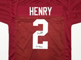 Alabama Crimson Tide Derrick Henry Autographed Maroon Jersey "15 Heisman" Beckett BAS Witness Stock #239852