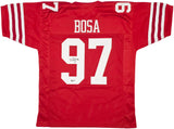 San Francisco 49ers Nick Bosa Autographed Red Jersey Beckett BAS Witness Stock #239850