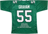Philadelphia Eagles Brandon Graham Autographed Kelly Green Super Bowl Stats Jersey Beckett BAS Witness Stock #239893