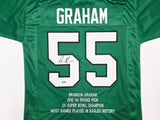 Philadelphia Eagles Brandon Graham Autographed Kelly Green Super Bowl Stats Jersey Beckett BAS Witness Stock #239893