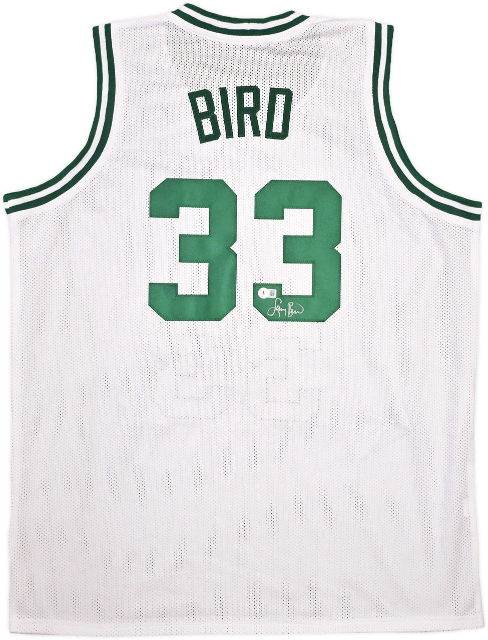 Boston Celtics Larry Bird Autographed White Jersey Beckett BAS Witness Stock #239864
