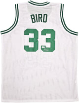 Boston Celtics Larry Bird Autographed White Jersey Beckett BAS Witness Stock #239864