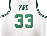 Boston Celtics Larry Bird Autographed White Jersey Beckett BAS Witness Stock #239864