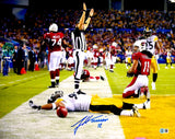 James Harrison Autographed 16x20 Photo Pittsburgh Steelers Super Bowl XLIII Interception Return Touchdown Beckett BAS Witness Stock #241382