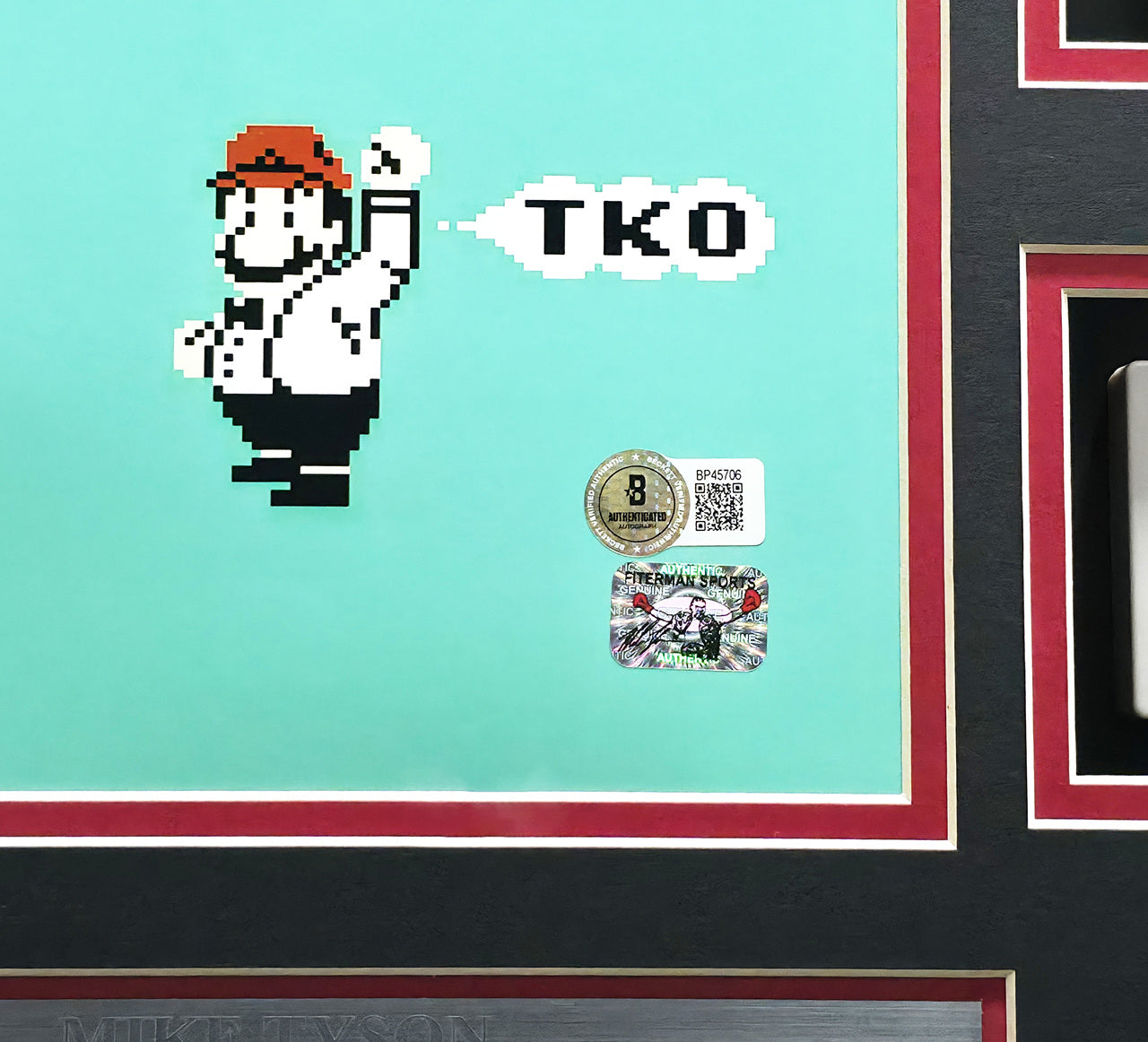 Mike Tyson Autographed Framed 11x14 Photo, Cartridge & Controller Collage Nintendo NES Punch-Out!! JSA & Beckett BAS QR Stock #241397