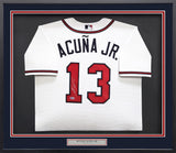 Atlanta Braves Ronald Acuna Jr. Autographed Framed White Nike Jersey Beckett BAS Stock #241399