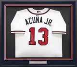 Atlanta Braves Ronald Acuna Jr. Autographed Framed White Nike Jersey Beckett BAS Stock #241399
