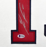 Atlanta Braves Ronald Acuna Jr. Autographed Framed White Nike Jersey Beckett BAS Stock #241399