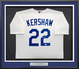 Los Angeles Dodgers Clayton Kershaw Autographed Framed White Nike Jersey JSA Stock #241400