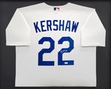 Los Angeles Dodgers Clayton Kershaw Autographed Framed White Nike Jersey JSA Stock #241400