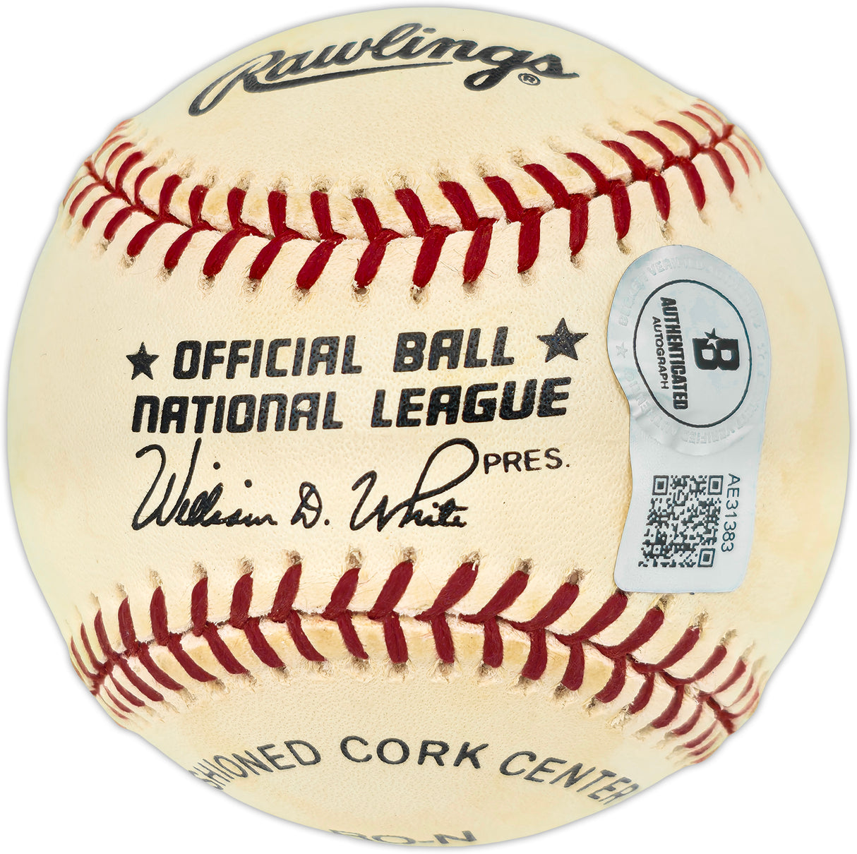 Hank Aaron Autographed Official NL Baseball Atlanta Braves Beckett BAS #AE31383
