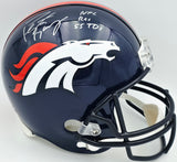 Peyton Manning Autographed Denver Broncos Blue Full Size Replica Helmet "NFL Rec 55 TDs" Fanatics Holo #569954