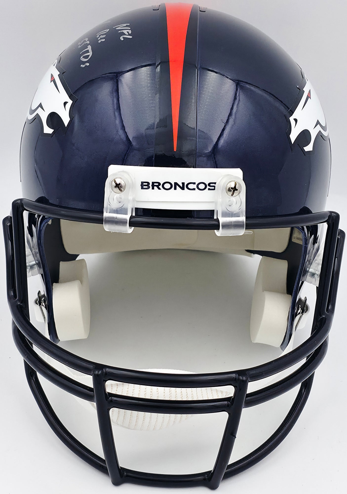 Peyton Manning Autographed Denver Broncos Blue Full Size Replica Helmet "NFL Rec 55 TDs" Fanatics Holo #569954