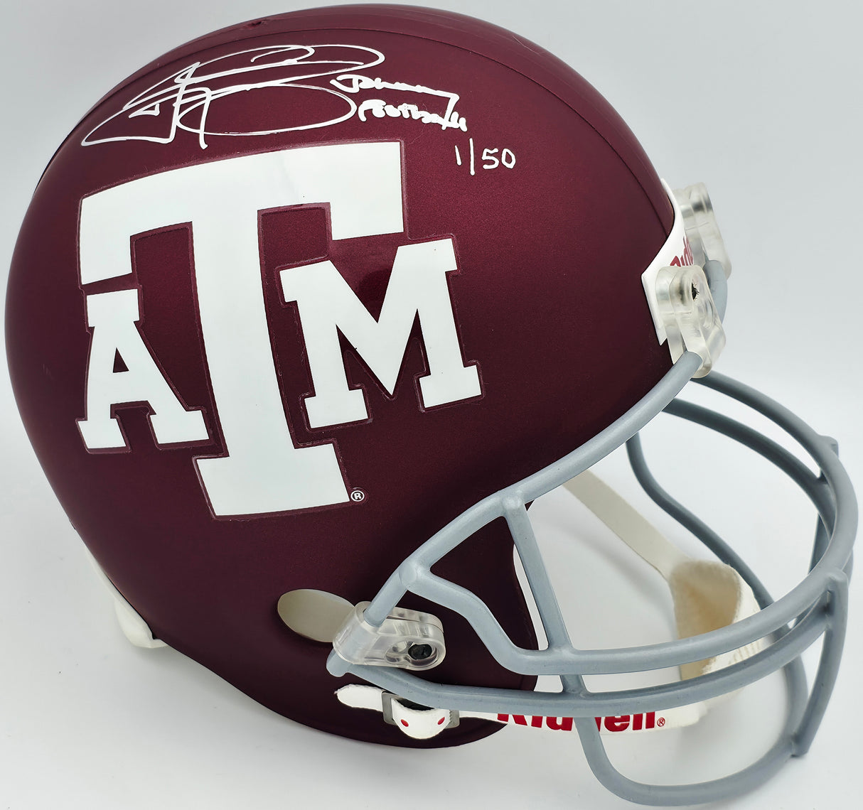 Johnny Manziel Autographed Texas A&M Aggies Maroon Red Full Size Replica Helmet "Johnny Football" #1/50 Panini Authentic Holo #PA29245