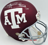Johnny Manziel Autographed Texas A&M Aggies Maroon Red Full Size Replica Helmet "Johnny Football" #1/50 Panini Authentic Holo #PA29245
