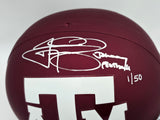 Johnny Manziel Autographed Texas A&M Aggies Maroon Red Full Size Replica Helmet "Johnny Football" #1/50 Panini Authentic Holo #PA29245