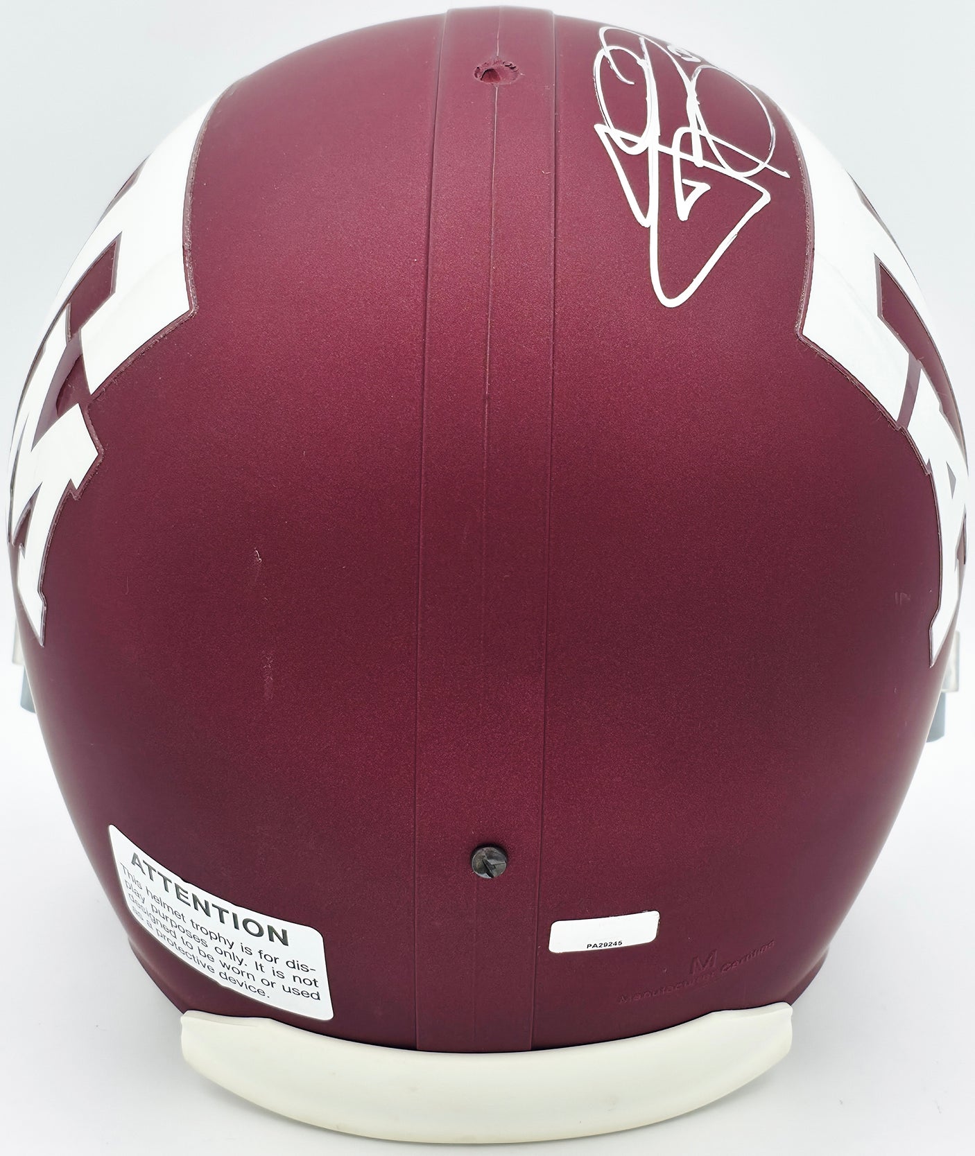Johnny Manziel Autographed Texas A&M Aggies Maroon Red Full Size Replica Helmet "Johnny Football" #1/50 Panini Authentic Holo #PA29245