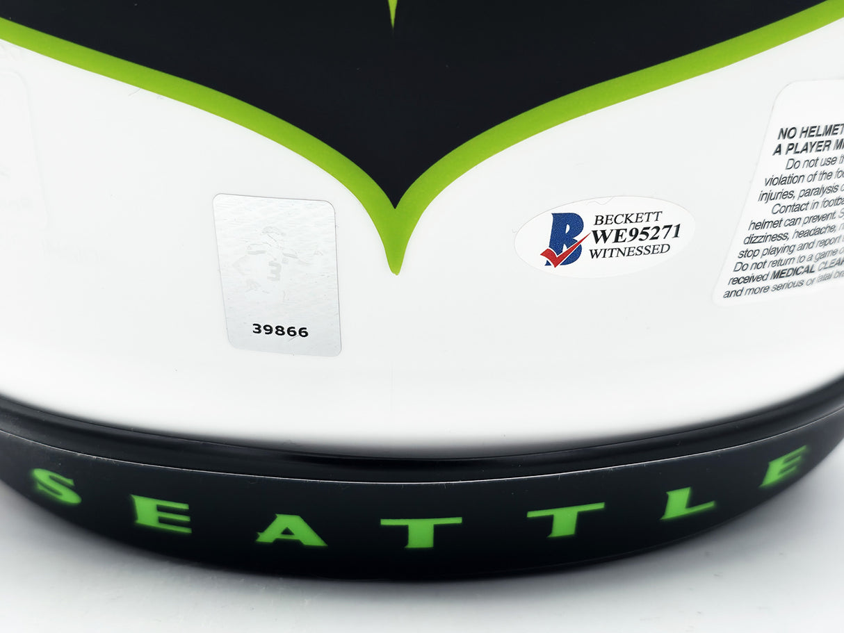 Russell Wilson Autographed Seattle Seahawks Lunar White Eclipse Full Size Speed Authentic Helmet RW Holo #39866