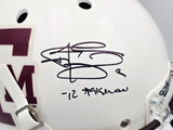 Johnny Manziel Autographed Texas A&M Aggies White Full Size Replica Helmet "12 Heisman" JSA #WP142129