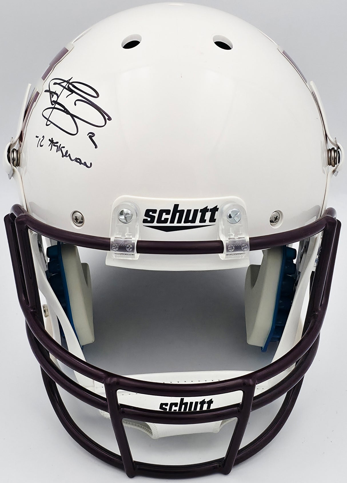Johnny Manziel Autographed Texas A&M Aggies White Full Size Replica Helmet "12 Heisman" JSA #WP142129