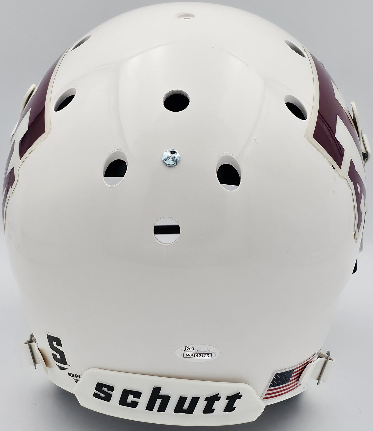 Johnny Manziel Autographed Texas A&M Aggies White Full Size Replica Helmet "12 Heisman" JSA #WP142129