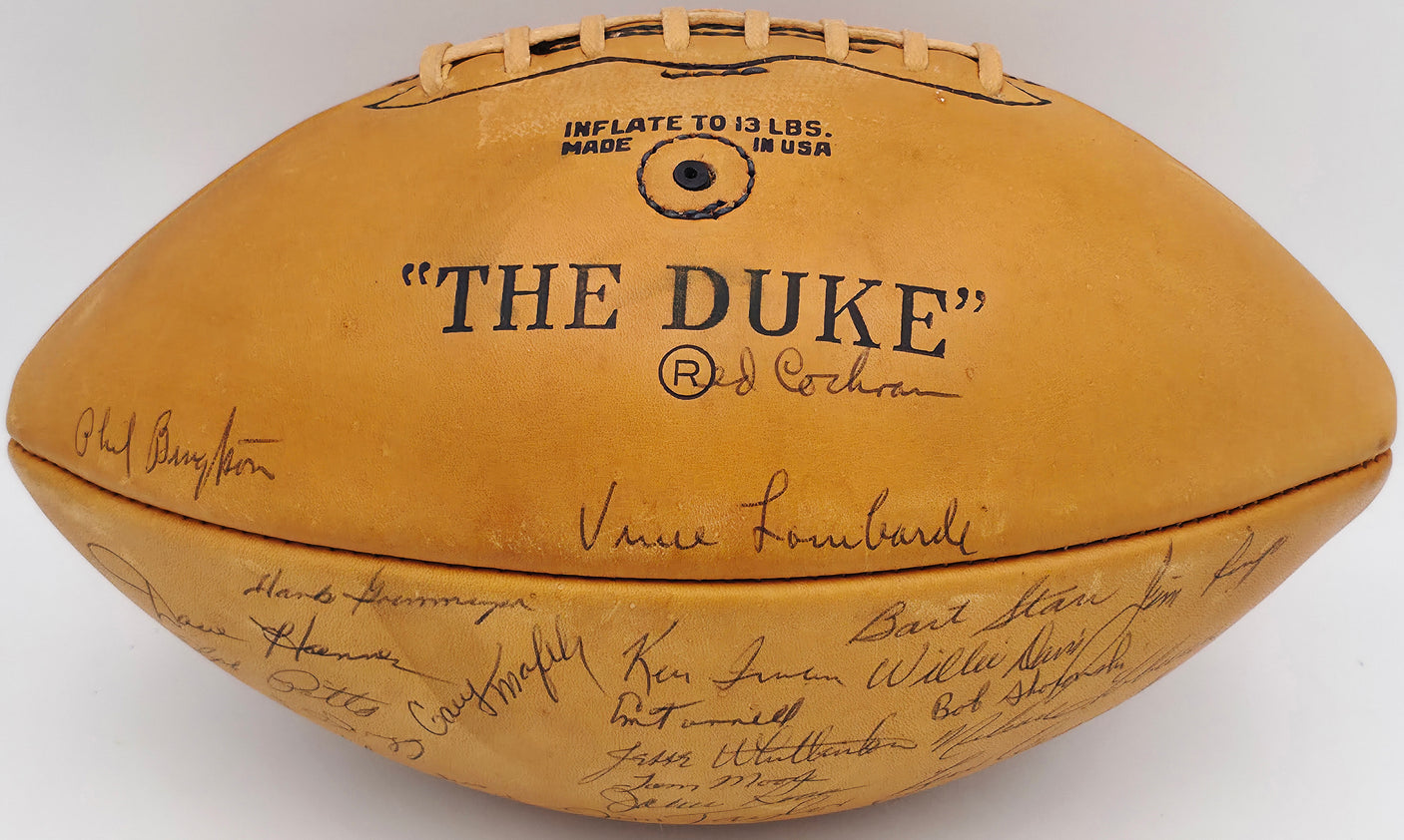 1961 Green Bay Packers NFL Champions Team Signed Autographed Official NFL Wilson "The Duke" Leather Football With 39 Signatures Including Vince Lombardi & Bart Starr Beckett BAS #AE20801
